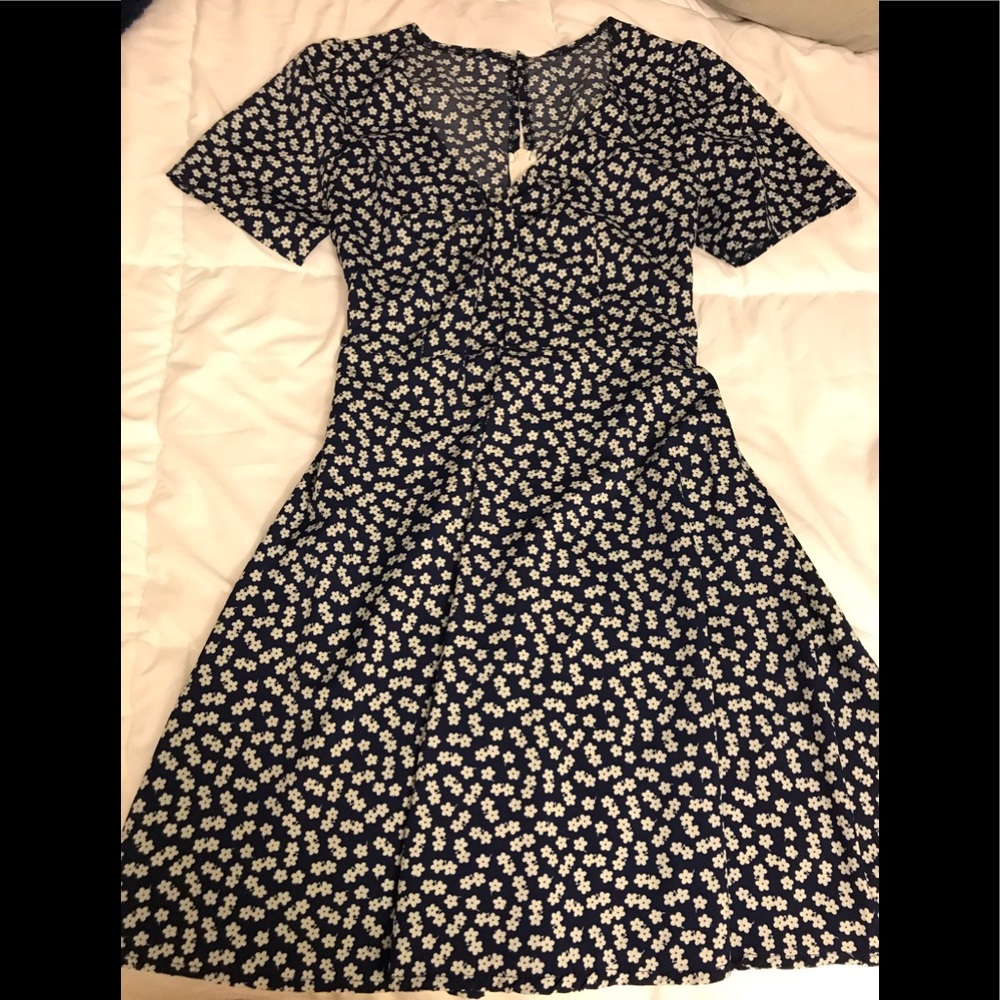 Navy Floral Dress
